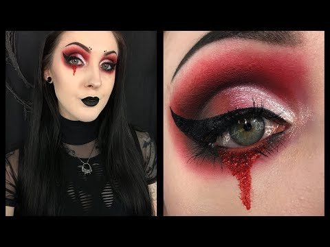 Как сделать вампирский макияж Gothic Vampire Red and Black Makeup Tutorial Victoria D. Video Beautylish